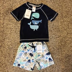 6-12 months Gymboree swim trunks and shirt, NWT